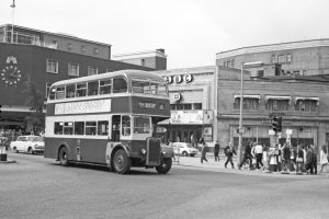 ABC Cinema and traffic at Exeter London Inn Square 1971