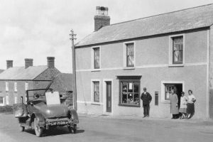 Sennen old Post Office and Car 1925